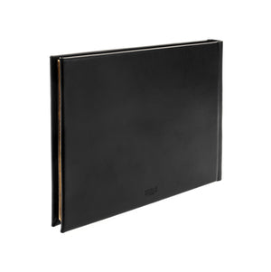 Plain Paged Black Leather Condolence Book